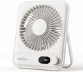 Desk Fan Portable Fan Rechargeable 2000Mah Personal Fan, Silent Small Table Fan Travel Fan for Sleeping with Display & 100-Speed, Desktop Fan for Bedroom Office Camping-White
